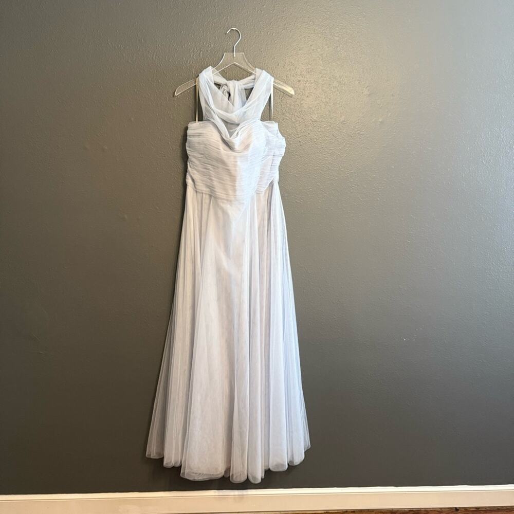 Jenny Yoo Light Blue Off-Shoulder Wedding Dress - Picture 4 of 12
